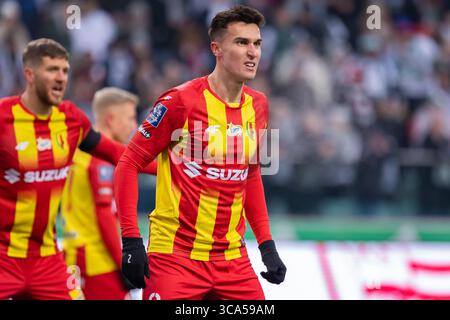 29 janvier 2023, Varsovie, Pologne : Dominick Zator de Korona vu lors du match polonais PKO Ekstraklasa League entre Legia Warszawa et Korona Kielce au Marshal Jozef Pilsudski Legia Varsovie Municipal Stadium..score final ; Legia Warszawa 3 :2 Korona Kielce. (Crédit image : © Mikolaj Barbanell/SOPA images via ZUMA Press Wire) Banque D'Images