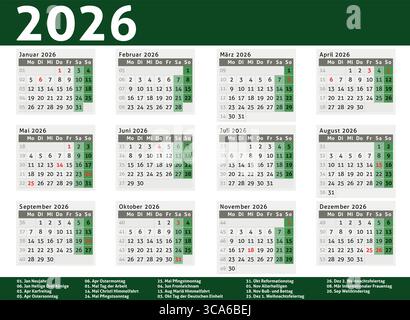 2021 calendrier Allemagne planificateur poche année d'affaires vecteur Illustration de Vecteur
