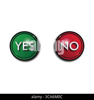 Boutons ronds vert et rouge OUI et NON Illustration de Vecteur