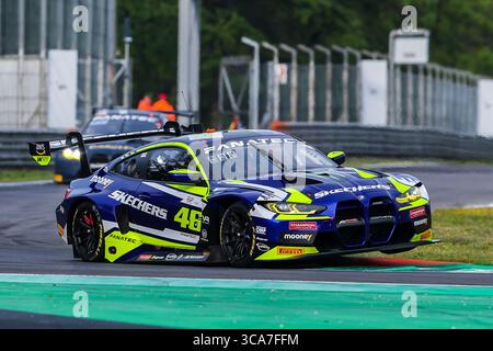22 avril 2023, Monza, Italie : BMW M4 GT3 Team WRT de Valentino Rossi, Maxime Martin et Augusto Farfus au volant du Fanatec GT World Challenge Europe Monza à l'Autodromo Nazionale Monza à Monza. (Crédit image : © Fabrizio Carabelli/SOPA images via ZUMA Press Wire) Banque D'Images