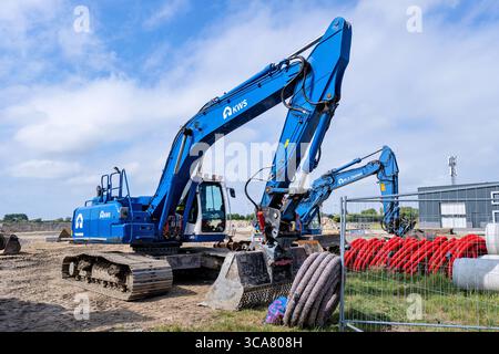 Excavatrice KWS sur chantier Banque D'Images