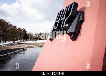 23 février 2019 - Chi ?Inau, Moldavie - le mémorial de l'éternité est un mémorial situé à Chisinau, la capitale de la Moldavie. Il est dédié aux soldats soviétiques morts dans les combats contre les troupes germano-roumaines de la seconde Guerre mondiale. (Crédit image : © Sadak Souici/ZUMA Press Wire) Banque D'Images