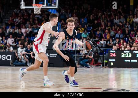 12 mars 2023, Badalona, Barcelone, Espagne : Rokas Jokubaitis du FC Barcelone en action lors du match ACB Liga Endesa entre le FC Barcelone et Baxi Manresa au Palau Blaugrana le 12 mars 2023 à Badalona, Espagne. (Crédit image : © Javier Borrego/AFP7 via ZUMA Press Wire) Banque D'Images