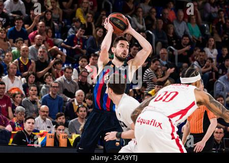 12 mars 2023, Badalona, Barcelone, Espagne : Tomas Satoransky du FC Barcelone en action lors du match ACB Liga Endesa entre le FC Barcelone et Baxi Manresa au Palau Blaugrana le 12 mars 2023 à Badalona, Espagne. (Crédit image : © Javier Borrego/AFP7 via ZUMA Press Wire) Banque D'Images