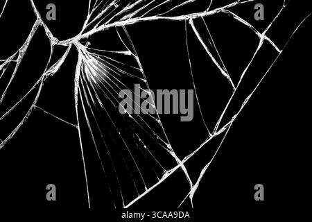 Téléphone à écran tactile fissuré noir, fond, texture pour votre projet Banque D'Images