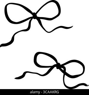 Doodle arcs de coquette dessinés à la main, graphiques vectoriels isolés Illustration de Vecteur