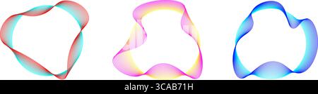 Des ondes numériques abstraites colorées circulant dans des motifs dynamiques de lumière et de forme. Illustration vectorielle Illustration de Vecteur