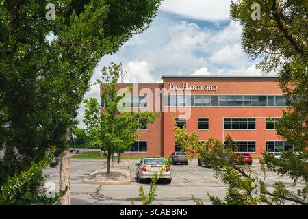 Clinton, NY - 25 juillet 2025 : The Hartford Insurance Co., connu sous le nom de Hartford Financial services Group, Inc, est un acteur majeur dans le secteur de l'assurance aux États-Unis Banque D'Images