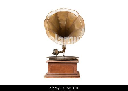 Rétro vieux gramophone radio. Photo tonifiée de style vintage. Banque D'Images