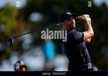 25 juin 2023, Pleneuf, France : LEE SLATTERY débarque sur le 1er trou lors de la 4ème manche du Golf Blue Green de Pleneuf Val Andre le 25 juin 2023 à Pleneuf, France. (Crédit image : © Glenn Gervot/ZUMA Press Wire) Banque D'Images