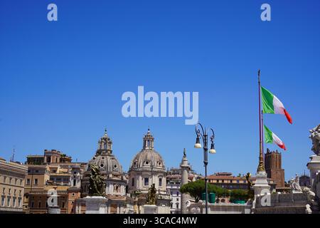 Piazza Venezia, un centre central de Rome, Italie Banque D'Images