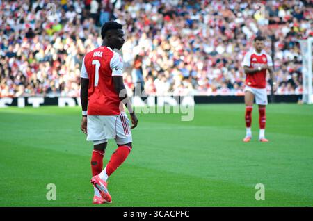 Viktor Gyökeres fait ses débuts dans le match amical d’Arsenal à l’Emirates Stadium. Mikel Arteta entre dans une saison charnière après avoir acheté un attaquant de centre. Banque D'Images