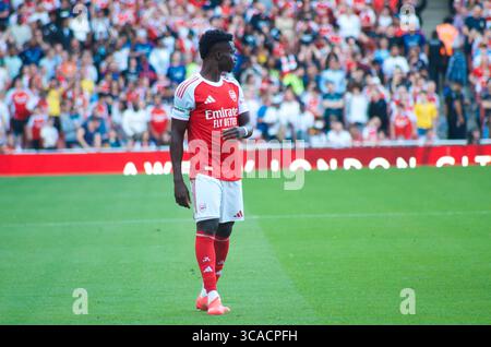Viktor Gyökeres fait ses débuts dans le match amical d’Arsenal à l’Emirates Stadium. Mikel Arteta entre dans une saison charnière après avoir acheté un attaquant de centre. Banque D'Images