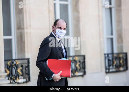 24 février 2021, Paris, Ile-de-France (région, France : le premier Ministre, Jean Castex en sortie du Conseil des Ministres du mercredi 24 février 2021. (Crédit image : © Sadak Souici/ZUMA Press Wire) Banque D'Images
