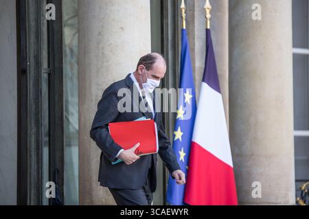 24 février 2021, Paris, Ile-de-France (région, France : le premier Ministre, Jean Castex en sortie du Conseil des Ministres du mercredi 24 février 2021. (Crédit image : © Sadak Souici/ZUMA Press Wire) Banque D'Images