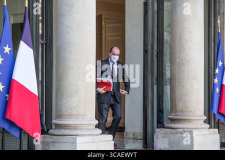24 février 2021, Paris, Ile-de-France (région, France : le premier Ministre, Jean Castex en sortie du Conseil des Ministres du mercredi 24 février 2021. (Crédit image : © Sadak Souici/ZUMA Press Wire) Banque D'Images