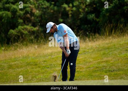 25 juin 2023, Pleneuf, France : MANUEL ELVIRA joue son 2ème coup du 12ème trou lors de la 4ème manche du Golf Blue Green de Pleneuf Val Andre le 25 juin 2023 à Pleneuf, France. (Crédit image : © Glenn Gervot/ZUMA Press Wire) Banque D'Images