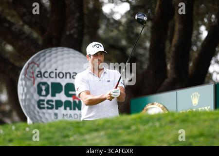 13 octobre 2023, MADRID, MADRID, ESPAGNE : Adrian Otaegui d'Espagne en action lors de l'Acciona Open de Espana, Round 2, tournoi de golf célébré au Club de Campo le 13 octobre 2023, à Madrid, Espagne. (Crédit image : © Oscar J. Barroso/AFP7 via ZUMA Press Wire) Banque D'Images
