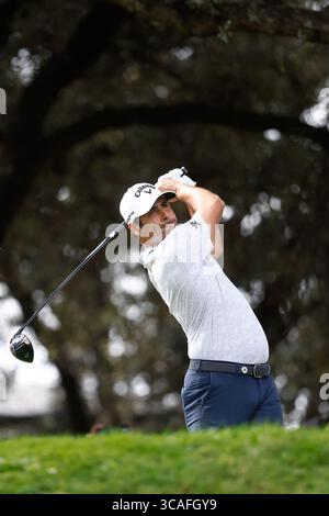 13 octobre 2023, MADRID, MADRID, ESPAGNE : Adrian Otaegui d'Espagne en action lors de l'Acciona Open de Espana, Round 2, tournoi de golf célébré au Club de Campo le 13 octobre 2023, à Madrid, Espagne. (Crédit image : © Oscar J. Barroso/AFP7 via ZUMA Press Wire) Banque D'Images