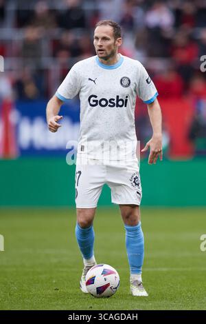 4 novembre 2023, PAMPELUNE, NAVARRE, ESPAGNE : Daley Blind du Girona FC en action lors du match LaLiga EA Sports entre CA Osasuna et Girona FC à El Sadar le 4 novembre 2023, à Pampelune, Espagne. (Crédit image : © Ricardo Larreina/AFP7 via ZUMA Press Wire) Banque D'Images