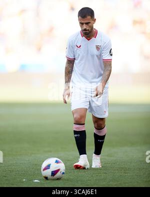 21 août 2023 : Jesus Suso du Sevilla FC en action lors du match LaLiga EA Sports entre Deportivo Alaves et Sevilla FC à Mendizorrotza le 21 août 2023, à Vitoria, en Espagne. (Crédit image : © Ricardo Larreina/AFP7 via ZUMA Press Wire) Banque D'Images