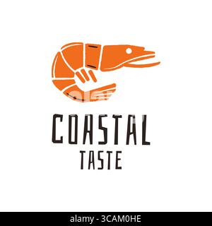 Logo de crevette Coastal Taste Illustration de Vecteur
