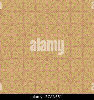Motif carrelé rose jaune orné Illustration de Vecteur
