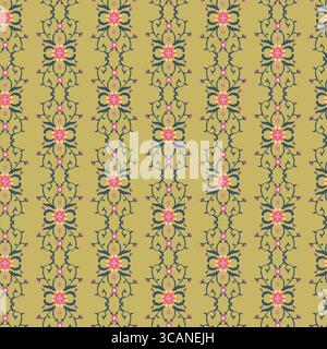 Motif à rayures verticales à motif fleur d'olive Illustration de Vecteur