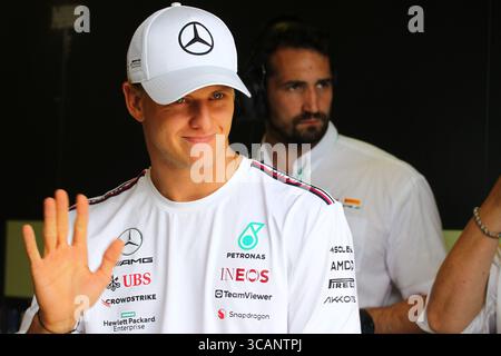 21 juillet 2023, Monza, MB, Italie : Mick Schumacher (GER) Mercedes-AMG Petronas F1 Team Reserve Driver..pendant la course du dimanche 3 septembre 2023 FORMULA 1 PIRELLI GRAN PREMIO dÂ€™ITALIA 2023 - du 1er au 3 septembre Monza, MB, ITALIE (image crédit : © Alessio de Marco/ZUMA Press Wire) Banque D'Images
