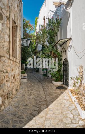 Maisons ottomanes traditionnelles dans le quartier de la vieille ville de Kale, Marmaris, Turquie Banque D'Images