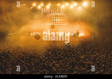 10 novembre 2023, Copenhague, Copenhague, Danemark : Copenhague, Danemark. 10 novembre 2023. Le groupe britannique et collectif de musique Jungle donne un concert au KB Hallen à Frederiksberg, Copenhague. (Crédit image : © Peter Troest/Gonzales photo via ZUMA Press) Banque D'Images