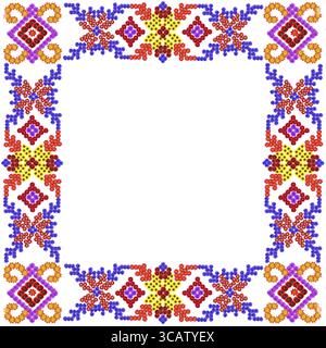 Les habitudes rurales cadre photo mosaïque faite de fleurs d'été. Fait main isolé collage abstrait Banque D'Images