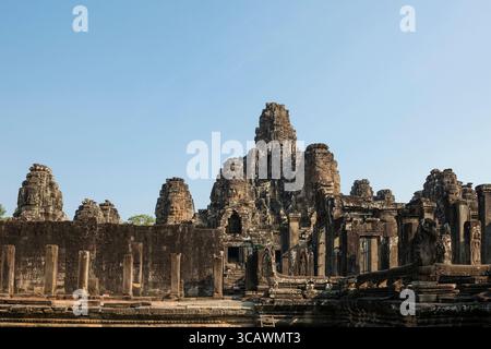 Temple du Bayon, Angkor Wat, Angkor, site du patrimoine mondial de l'UNESCO, Siem Reap, Cambodge, Indochine, Asie du Sud-est Banque D'Images
