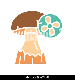 icône plate couleur de ventilation champignon pour les projets numériques et d'impression. Icônes nettes minimales pour les applications et les sites Web. Icônes simples modernes pour UI UX et soutien-gorge Illustration de Vecteur
