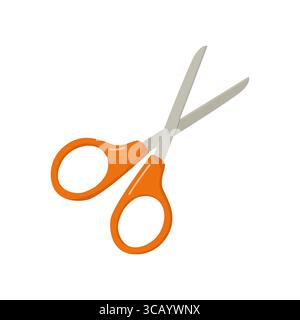 Icône ciseaux de dessin animé sur fond blanc. Illustration vectorielle plate Illustration de Vecteur