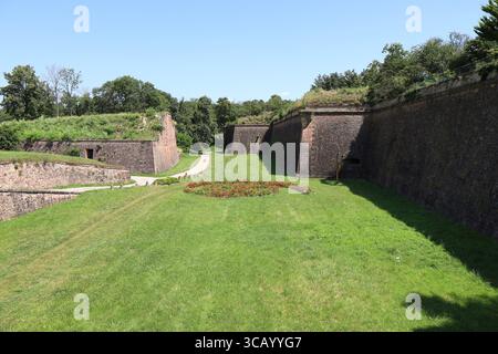 Anciens remparts, fortifications, ville de neuf-Brisach, département du Haut-Rhin, France Banque D'Images