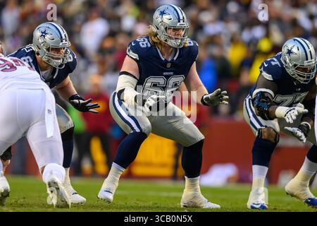 07 janvier 2024 : la garde des Dallas Cowboys T.J. Bass (66) en action lors du match NFL entre les Dallas Cowboys et les Washington Commanders à Landover, MD. Reggie Hildred/CSM (image crédit : © Reggie Hildred/CSM via ZUMA Press Wire) Banque D'Images