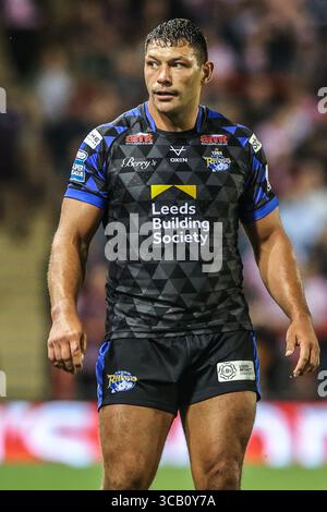 Leigh, Royaume-Uni. 07 août 2025. Ryan Hall of Leeds Rhinos lors de la ronde 21 de la Betfred Super League match Leigh Leopards vs Leeds Rhinos au Leigh Sports Village, Leigh, Royaume-Uni, le 7 août 2025 (photo par Alfie Cosgrove/News images) à Leigh, Royaume-Uni le 8/7/2025. (Photo par Alfie Cosgrove/News images/SIPA USA) crédit : SIPA USA/Alamy Live News Banque D'Images