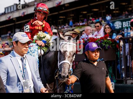 10 juin 2023, Elmont, New York, USA : Caravel avec Tyler Gaffalione remporte le Jaipurat Belmont Park le 10 juin 2023 à Elmont, New York. Evers/Eclipse Sportswire/CSM (crédit image : © Evers/CSM via ZUMA Press Wire) Banque D'Images