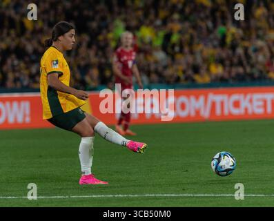 7 août 2023, Sydney, Nouvelle-Galles du Sud, Australie : Coupe du monde de football féminine FIFA 2023 match 54, manche du 16 Australie vs Danemark, Stadium Australia, Homebush, Sydney. (Crédit image : © Jayne Russell/ZUMA Press Wire) Banque D'Images