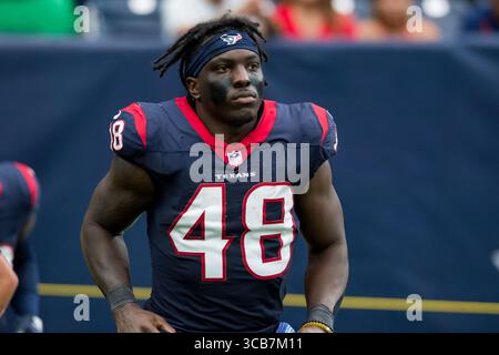 19 août 2023 : Christian Harris (48), linebacker des Texans de Houston, lors d'un match de pré-saison entre les Dolphins de Miami et les Texans de Houston à Houston, Texas. ..Trask Smith/CSM (crédit image : © Trask Smith/CSM via ZUMA Press Wire) Banque D'Images