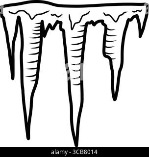 Glaçons pendants, montrant la saison hivernale Illustration de Vecteur