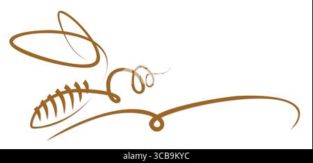 Un symbole de la guêpe stylisée volante. Illustration de Vecteur