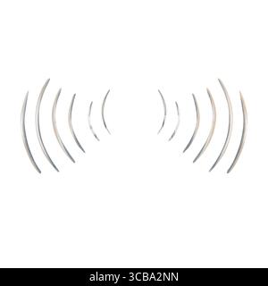 Internet et les ondes sonores en cemi-forme circulaire comme symbole de la technologie, du progrès et du siècle des années 20. Illustration d'aquarelle dessinée à la main isolée sur Banque D'Images