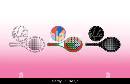 Raquette de tennis et illustration de balle Sport & Recreation Illustration de Vecteur