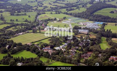 Vue aérienne de la King's School au centre sportif Macclesfield, Cheshire Banque D'Images