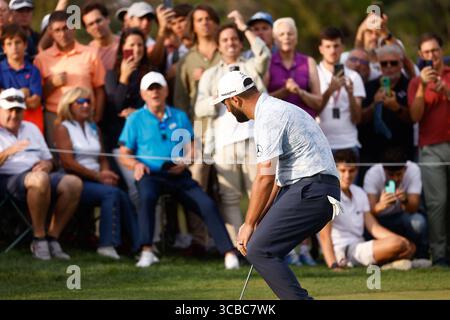 13 octobre 2023, MADRID, MADRID, ESPAGNE : Jon Rahm d'Espagne se lamente lors de l'Acciona Open de Espana, Round 2, tournoi de golf célébré au Club de Campo le 13 octobre 2023, à Madrid, Espagne. (Crédit image : © Oscar J. Barroso/AFP7 via ZUMA Press Wire) Banque D'Images