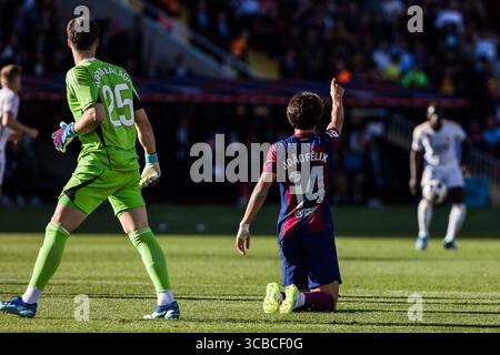 28 octobre 2023, Barcelone, Barcelone, Espagne : Joao Felix du FC Barcelone gestes pendant la ligue espagnole, la Liga EA Sports, match de football joué entre le FC Barcelone et le Real Madrid à l'Estadi Olimpic le 28 octobre 2023 à Barcelone, Espagne. (Crédit image : © Javier Borrego/AFP7 via ZUMA Press Wire) Banque D'Images