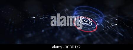 Concept d'informatique quantique : révolutionner le traitement de l'information grâce à la mécanique quantique. Banque D'Images