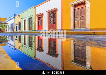 Campeche, Mexique. Rue de la vieille ville de San Francisco de Campeche. Banque D'Images